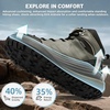 image:imageMens Orthopedic Hiking Boots Comfortable Wide Toe Box Plantar Fasciitis Diabetic Running Trekking Shoes Orthotic Flat Feet Non Slip Mid Ankle Support Boots for Foot amp Heel Pain ReliefK1grey
