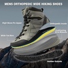 image:imageMens Orthopedic Hiking Boots Comfortable Wide Toe Box Plantar Fasciitis Diabetic Running Trekking Shoes Orthotic Flat Feet Non Slip Mid Ankle Support Boots for Foot amp Heel Pain ReliefK1grey