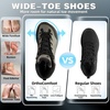 image:imageMens Orthopedic Hiking Boots Comfortable Wide Toe Box Plantar Fasciitis Diabetic Running Trekking Shoes Orthotic Flat Feet Non Slip Mid Ankle Support Boots for Foot amp Heel Pain ReliefK1grey