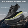 image:imageMens Orthopedic Trail Running Sneakers Wide Toe Box Arch Support Diabetic Hiking Walking Shoes Plantar Fasciitis amp Hammer Toes AllTerrain Outdoor Footwear for Foot amp Heel Pain ReliefK1black