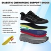 image:imageOrthoComfoot Mens Orthopedic Diabetic Shoes Wide Toe Box Comfortable Casual Arch Support Running Fashion Sneakers Plantar Fasciitis Flat Feet Work Tennis Walking Shoes for Swollen Feet Heel PainKblack