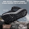 image:imageOrthoComfoot Mens Orthopedic Waterproof Hiking Boots Comfortable Wide Arch Support Plantar Fasciitis Relief Ankle Boots Orthotic Non Slip Outdoor Trekking amp Work Shoes for Foot amp Heel PainBlack