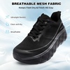 image:imageOrthoComfoot Orthopedic Diabetic Mens Wide Shoes Comfortable Casual Arch Support Running Fashion Sneakers Plantar Fasciitis Wide Toe Box All Day Standing Walking Shoes for Swollen Feet Heel PainK1black