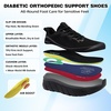 image:imageOrthoComfoot Orthopedic Diabetic Mens Wide Shoes Comfortable Casual Arch Support Running Fashion Sneakers Plantar Fasciitis Wide Toe Box All Day Standing Walking Shoes for Swollen Feet Heel PainK1black