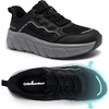 image:imageOrthoComfoot Mens Orthopedic Diabetic Shoes Wide Toe Box Comfortable Casual Arch Support Running Fashion Sneakers Plantar Fasciitis Flat Feet Work Tennis Walking Shoes for Swollen Feet Heel PainKblack