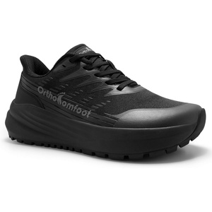 image:imageMens Orthopedic Wide Plantar Fasciitis Shoes Casual Support Trail Running Diabetic Flat Feet Fashion Sneakers Comfrtabel Orthotic Non Slip Walking Hiking Shoes for Foot amp Heel Pain ReliefK1black