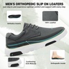 image:imageOrthoComfoot Mens Orthopedic Leather Dress Shoes Comfortable Arch Support Casual Sneakers for Plantar Fasciitis Orthotic Work Walking Shoes for All Day Standing Foot Pain ReliefW1dark Gray