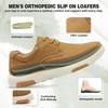 image:imageOrthoComfoot Mens Orthopedic Leather Dress Shoes Comfortable Arch Support Casual Sneakers for Plantar Fasciitis Orthotic Work Walking Shoes for All Day Standing Foot Pain ReliefW2brown