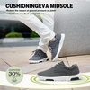 image:imageOrthoComfoot Mens Orthopedic Leather Dress Shoes Comfortable Arch Support Casual Sneakers for Plantar Fasciitis Orthotic Work Walking Shoes for All Day Standing Foot Pain ReliefW1dark Gray