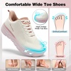 image:imageOrthoComfoot Womens Orthopedic Diabetic Wide Running Shoes Comfortable Casual Arch Support Plantar Fasciitis Fashion Sneakers High Arch Work Tennis Walking Shoes for Foot and Heel Pain ReliefK3pink White