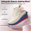 image:imageOrthoComfoot Womens Orthopedic Diabetic Wide Running Shoes Comfortable Casual Arch Support Plantar Fasciitis Fashion Sneakers High Arch Work Tennis Walking Shoes for Foot and Heel Pain ReliefK3pink White