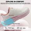 image:imageOrthoComfoot Womens Orthopedic Diabetic Wide Running Shoes Comfortable Casual Arch Support Plantar Fasciitis Fashion Sneakers High Arch Work Tennis Walking Shoes for Foot and Heel Pain ReliefK3pink White