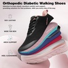 image:imageOrthoComfoot Womens Orthopedic Diabetic Wide Running Shoes Comfortable Casual Arch Support Plantar Fasciitis Fashion Sneakers High Arch Work Tennis Walking Shoes for Foot and Heel Pain ReliefK1black