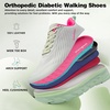 image:imageOrthoComfoot Womens Orthopedic Diabetic Wide Running Shoes Comfortable Casual Arch Support Plantar Fasciitis Fashion Sneakers High Arch Work Tennis Walking Shoes for Foot and Heel Pain ReliefK2grey Green