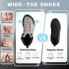 image:imageOrthoComfoot Womens Orthopedic Hiking Boots Wide Toe Box Walking Shoes for Plantar Fasciitis and Diabetic Feet Orthotic Arch Support SlipResistant MidAnkle Boots for Flat Feet Swelling amp Foot PainK1light Grey