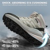 image:imageOrthoComfoot Womens Orthopedic Hiking Boots Wide Toe Box Walking Shoes for Plantar Fasciitis and Diabetic Feet Orthotic Arch Support SlipResistant MidAnkle Boots for Flat Feet Swelling amp Foot PainK1light Grey