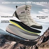 image:imageOrthoComfoot Womens Orthopedic Hiking Boots Wide Toe Box Walking Shoes for Plantar Fasciitis and Diabetic Feet Orthotic Arch Support SlipResistant MidAnkle Boots for Flat Feet Swelling amp Foot PainK1light Grey
