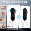 image:imageWomens Waterproof Wide Toe Box Orthopedic Ankle Boots Arch Support Plantar Fasciitis Hiking Trekking Boots Non Slip Comfortable Outdoor Camping Boots for High Instep Hammer Toes and Swollen FeetK1black
