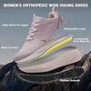 image:imageWomens Wide Orthopedic Trail Running Sneakers Plantar Fasciitis Orthotic Heel Spurs Bunions Support Hiking Trekking Sneakers Comfortable Outdoor Casual Walking Shoes for Foot amp Heel Pain ReliefK1pink Purple