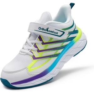 image:imageOrthoComfoot Kids Orthopedic Shoes for Boys and Girls Comfortable Plantar Fasciitis Arch Support Athletic Fashion Sneakers Orthotic Hook and Loop School Walking Shoes for Foot and Heel Pain ReliefW4white