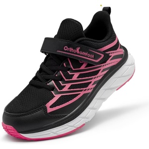 image:imageOrthoComfoot Kids Orthopedic Shoes for Boys and Girls Comfortable Plantar Fasciitis Arch Support Athletic Fashion Sneakers Orthotic Hook and Loop School Walking Shoes for Foot and Heel Pain ReliefW3black Pink