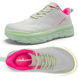 image:imageOrthoComfoot Womens Orthopedic Diabetic Wide Running Shoes Comfortable Casual Arch Support Plantar Fasciitis Fashion Sneakers High Arch Work Tennis Walking Shoes for Foot and Heel Pain ReliefK2grey Green