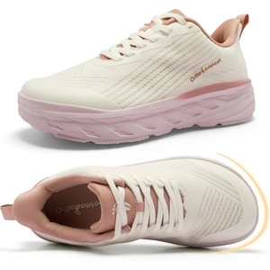 image:imageOrthoComfoot Womens Orthopedic Diabetic Wide Running Shoes Comfortable Casual Arch Support Plantar Fasciitis Fashion Sneakers High Arch Work Tennis Walking Shoes for Foot and Heel Pain ReliefK3pink White