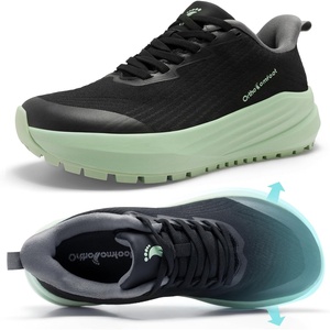 image:imageOrthoComfoot Womens Orthopedic Trail Running Sneakers Wide Toe Box Arch Support Plantar Fasciitis Diabetic Sports Shoes Comfortable Flat Feet Hiking Walking Athletic Sneakers for Foot amp Heel PainK1black