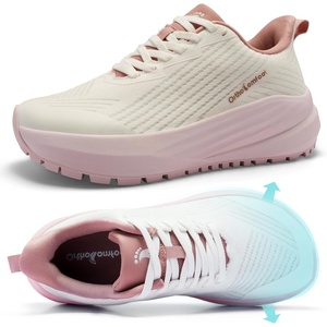 image:imageOrthoComfoot Womens Orthopedic Trail Running Sneakers Wide Toe Box Arch Support Plantar Fasciitis Diabetic Sports Shoes Comfortable Flat Feet Hiking Walking Athletic Sneakers for Foot amp Heel PainK2pink White