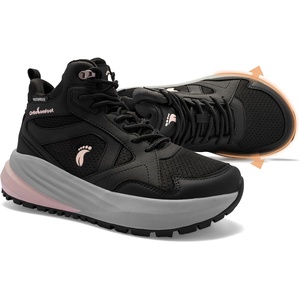 image:imageWomens Waterproof Wide Toe Box Orthopedic Ankle Boots Arch Support Plantar Fasciitis Hiking Trekking Boots Non Slip Comfortable Outdoor Camping Boots for High Instep Hammer Toes and Swollen FeetK1black