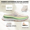image:imageOrthoComfoot Womens Orthopedic Slip On Loafers Comfortable Casual Arch Support Plantar Fasciitis Walking Shoes Soft Orthotic House Mule Slippers for Flat Feet Heel amp Foot Pain ReliefW3beige
