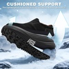 image:imageOrthoComfoot Mens Orthopedic Wide Winter Slippers with Arch Support Comfort Diabetic House Loafers for Plantar Fasciitis Fleece Lined Warm Orthotic Walking Shoes for Foot and Heel Pain ReliefK1black