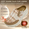 image:imageWomens Orthopedic Diabetic Wide Toe Box Winter Slippers Comfortable Winter Arch Support Slip On Loafers for Plantar Fasciitis Warm Casual Walking House Shoes for Foot amp Heel Pain ReliefK2brownBeige