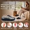 image:imageWomens Orthopedic Diabetic Wide Toe Box Winter Slippers Comfortable Winter Arch Support Slip On Loafers for Plantar Fasciitis Warm Casual Walking House Shoes for Foot amp Heel Pain ReliefK1navyBrown