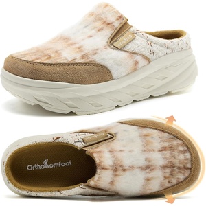 image:imageWomens Orthopedic Diabetic Wide Toe Box Winter Slippers Comfortable Winter Arch Support Slip On Loafers for Plantar Fasciitis Warm Casual Walking House Shoes for Foot amp Heel Pain ReliefK2brownBeige