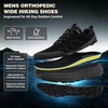 image:imageMens Orthopedic Wide Toe Box Trail Running Shoes Comfortable Arch Support Fashion Sneakers for Plantar Fasciitis Flat Feet amp Heel Pain Non Slip Tennis Athletic Shoes for Hiking Outdoor SportsK1black