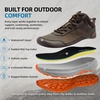 image:imageOrthoComfoot Mens Orthopedic Wide Waterproof Hiking Boots Arch Support Orthotic Non Slip Trekking Trail Shoes for Plantar Fasciitis Comfortable Running Work Mid Ankle Flat Feet amp Foot Pain ReliefK2brown Coffee