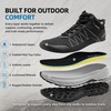 image:imageOrthoComfoot Mens Orthopedic Wide Waterproof Hiking Boots Arch Support Orthotic Non Slip Trekking Trail Shoes for Plantar Fasciitis Comfortable Running Work Mid Ankle Flat Feet amp Foot Pain ReliefK1black