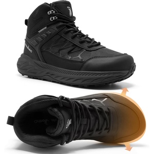 image:imageMens Orthopedic Wide Waterproof Hiking Boots Arch Support Orthotic Non Slip Trekking Trail Sports Shoes for Plantar Fasciitis Comfortable Diabetic Work Mid Ankle Flat Feet amp Foot Pain ReliefK1black