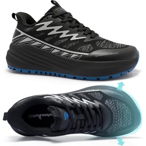 image:imageMens Wide Orthopedic Trail Running Shoes Arch Support Diabetic Plantar Fasciitis Sports Sneakers Comfortable Casual Athletic Standing Work Outdoor Shoes for Flat Feet amp Heel Pain ReliefK1black