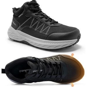 image:imageOrthoComfoot Mens Orthopedic Wide Waterproof Hiking Boots Arch Support Orthotic Non Slip Trekking Trail Shoes for Plantar Fasciitis Comfortable Running Work Mid Ankle Flat Feet amp Foot Pain ReliefK1black