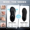 image:imageOrthoComfoot Womens Waterproof Wide Toe Box Orthopedic Hiking Boots Arch Support Trail Shoes for Plantar Fasciitis Flat Feet NonSlip Diabetic Walking Trekking Boots for Foot and Heel Pain ReliefK1black
