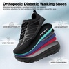 image:imageWomens Orthopedic Diabetic Walking Shoes Wide Toe Box Arch Support Plantar Fasciitis Fashion Sneakers Comfortable Casual Orthotic High Arch Swollen Feet Work Shoes for Ankle and Heel PainK1 Black1
