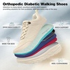 image:imageWomens Orthopedic Diabetic Walking Shoes Wide Toe Box Arch Support Plantar Fasciitis Fashion Sneakers Comfortable Casual Orthotic High Arch Swollen Feet Work Shoes for Ankle and Heel PainK2beige