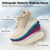 image:imageWomens Orthopedic Diabetic Walking Shoes Wide Toe Box Arch Support Plantar Fasciitis Fashion Sneakers Comfortable Casual Orthotic High Arch Swollen Feet Work Shoes for Ankle and Heel PainK2beige1