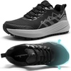image:imageWomens Wide Orthopedic Trail Running Shoes Comfortable Diabetic Arch Support Non Slip Hiking Athletic Sneakers Plantar Fasciitis Flat Feet Standing Work Walking Shoes for Foot and Heel Pain ReliefK1black