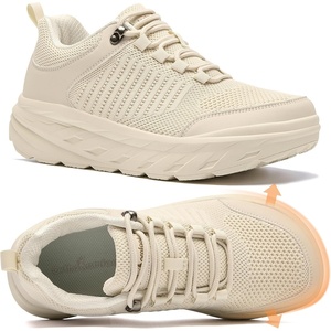 image:imageWomens Orthopedic Diabetic Walking Shoes Wide Toe Box Arch Support Plantar Fasciitis Fashion Sneakers Comfortable Casual Orthotic High Arch Swollen Feet Work Shoes for Ankle and Heel PainK2beige