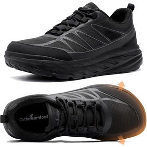 image:imageWomens Orthopedic Diabetic Walking Shoes Wide Toe Box Arch Support Plantar Fasciitis Fashion Sneakers Comfortable Casual Orthotic High Arch Swollen Feet Work Shoes for Ankle and Heel PainK1 Black1